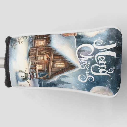 ヴィンテージ/素朴/雪だるま/クリスマス ゴルフヘッドカバー (正面)