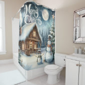 ヴィンテージ/素朴/雪だるま/クリスマス シャワーカーテン (インサイチュ)