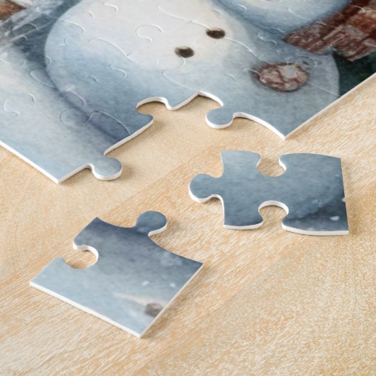 ヴィンテージ/素朴/雪だるま/クリスマス ジグソーパズル (側面)