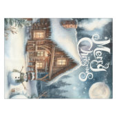 ヴィンテージ/素朴/雪だるま/クリスマス テーブルクロス (正面(横))