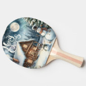 ヴィンテージ/素朴/雪だるま/クリスマス 卓球ラケット (横)