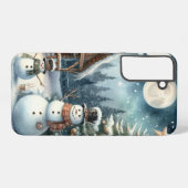 ヴィンテージ/素朴/雪だるま/クリスマス SAMSUNG GALAXYケース (裏面横)