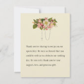 ヴィンテージ・結婚カトリックさくらんぼが宗教を花開く サンキューカード (裏面)