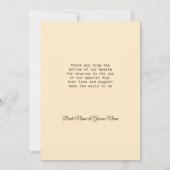 ヴィンテージ 結婚生活の幸せ 招待状 (裏面)