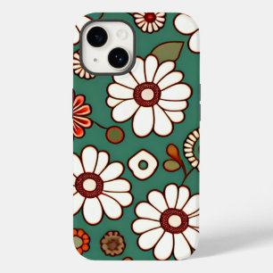 ヴィンテージ(緑の背景の花) Case-Mate iPhone 14ケース