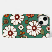 ヴィンテージ（緑の背景の花） Case-Mate iPhoneケース (裏面 (横))
