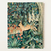 ヴィンテージ「緑」 – 木の花とウサギ プランナー手帳 (裏面)