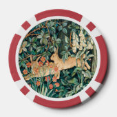 ヴィンテージ「緑」 – 木の花とウサギ ポーカーチップ (裏面)
