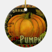 ヴィンテージ 缶ラベル アート, バタフライ パンプキン 野菜 セラミックオーナメント (裏面)