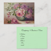 ヴィンテージ,美しいピンクのバラ,カスタム 名刺 (正面/裏面)