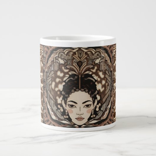 ヴィンテージ、美しい伝統、アンティークスタイル ジャンボコーヒーマグカップ (正面)