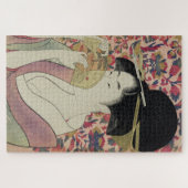 ヴィンテージ 美しい芸者ポトレート とくしで ジグソーパズル (横)