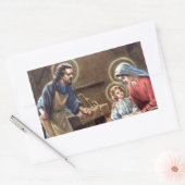 ヴィンテージ，聖なる家族，イエス・キリスト，ヨセフ，マリア 長方形シール (封筒)