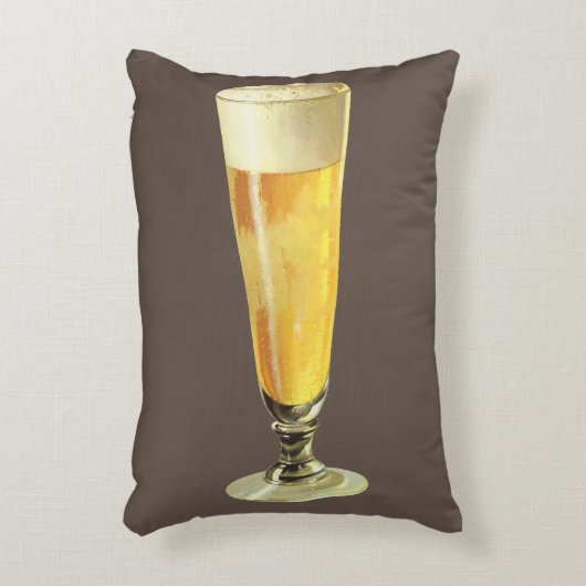 ヴィンテージ　背の高い　冷たい　ドラフトビール　アルコール飲料 アクセントクッション (正面(垂直))