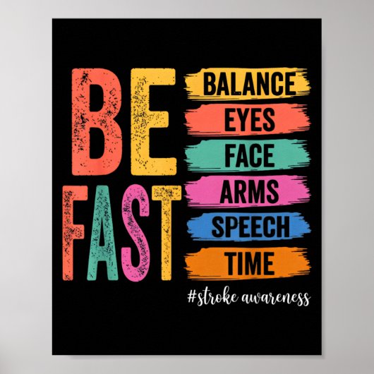 ヴィンテージ 脳卒中認識向上 迅速な対応を 医療従事者 ポスター (正面)