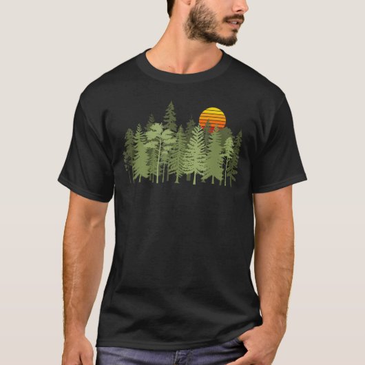 ヴィンテージ 自然 木々 野生動物 Tシャツ (正面)