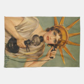 ヴィンテージ 自由の女神像、第一次世界大戦 愛国 戦争広告 キッチンタオル (横)