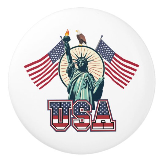 ヴィンテージ、自由の女神 セラミックノブ (正面)