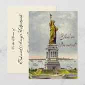 ヴィンテージ 自由の女神 ニューヨーク 旅行 招待状 (正面/裏面)