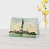 ヴィンテージ「自由の女神」ポスター。ニューヨーク。 カード (黄色い花)