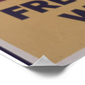 ヴィンテージ「自由労働者は軸を倒す」プロパガンダ ポスター (角)