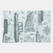 ヴィンテージ 航海の キッチンタオル (横)