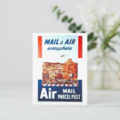 ヴィンテージ 航空郵便 郵便局 広告 ポストカード (スタンド正面)