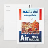 ヴィンテージ 航空郵便 郵便局 広告 ポストカード (正面/裏面)