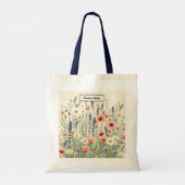 ヴィンテージ・芍薬の植物学的なブルー・エステティックアート トートバッグ (裏面)