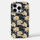 ヴィンテージ・芍薬の花のエレガントなダークボタニカル Case-Mate iPhoneケース (裏面)