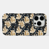 ヴィンテージ・芍薬の花のエレガントなダークボタニカル Case-Mate iPhoneケース (裏面 (横))