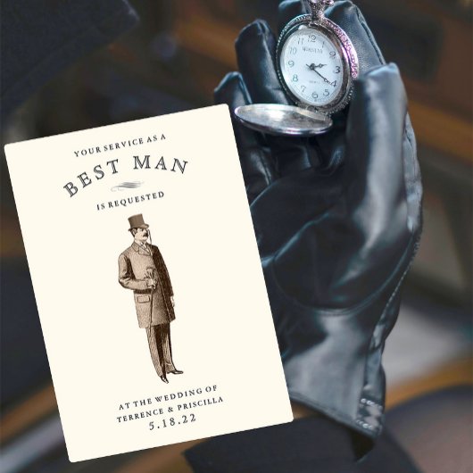 ヴィンテージ |花婿介添人/Groomsmanリクエストカード 招待状
