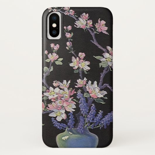 ヴィンテージ 花瓶の桜の花 Case-Mate iPhoneケース (裏面)