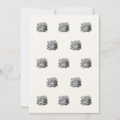 ヴィンテージ（花、白黒） 招待状 (裏面)