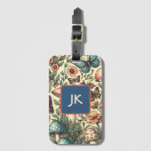 ヴィンテージ、花、蝶お洒落 ラゲッジタグ (正面縦)