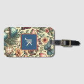 ヴィンテージ、花、蝶お洒落 ラゲッジタグ (正面横)