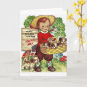 ヴィンテージ – 若い男へのハッピーバースデー。 カード (黄色い花)