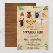 ヴィンテージ 虫 蝴蝶 招待状 (正面/裏面)