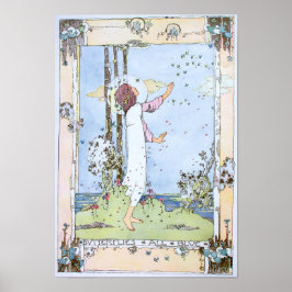 ヴィンテージ『蝶々すべての青』 by Jessie M. King ポスター