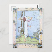 ヴィンテージ『蝶々すべての青』 by Jessie M. King ポストカード (正面/裏面)