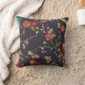 ヴィンテージ、蝶、刺繍水色。 クッション (ブランケット)