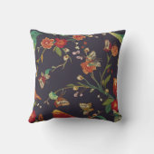 ヴィンテージ、蝶、刺繍水色。 クッション (裏面)