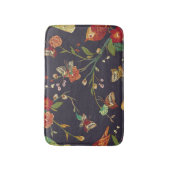 ヴィンテージ、蝶、刺繍水色。 バスマット (正面縦)