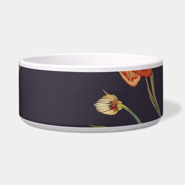 ヴィンテージ、蝶、刺繍水色。 ボウル (正面)