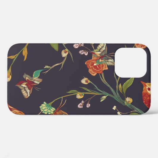 ヴィンテージ、蝶、刺繍水色。 Case-Mate iPhoneケース (裏面 (横))