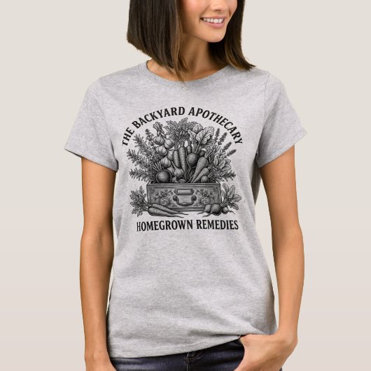 ヴィンテージ 裏庭 薬局 ボタニカル ハーブ Tシャツ (正面)