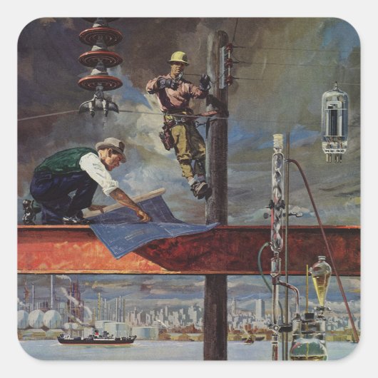 ヴィンテージ、設計者、建築 スクエアシール (正面)