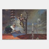 ヴィンテージ、設計者、建築 ラッピングペーパーシート (正面3)