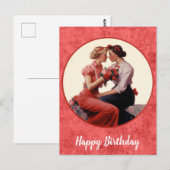 ヴィンテージ 誕生日おめでとう レズビアン カップル ポストカード (正面/裏面)