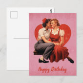 ヴィンテージ 誕生日おめでとう レズビアン カップル ポストカード (正面/裏面)